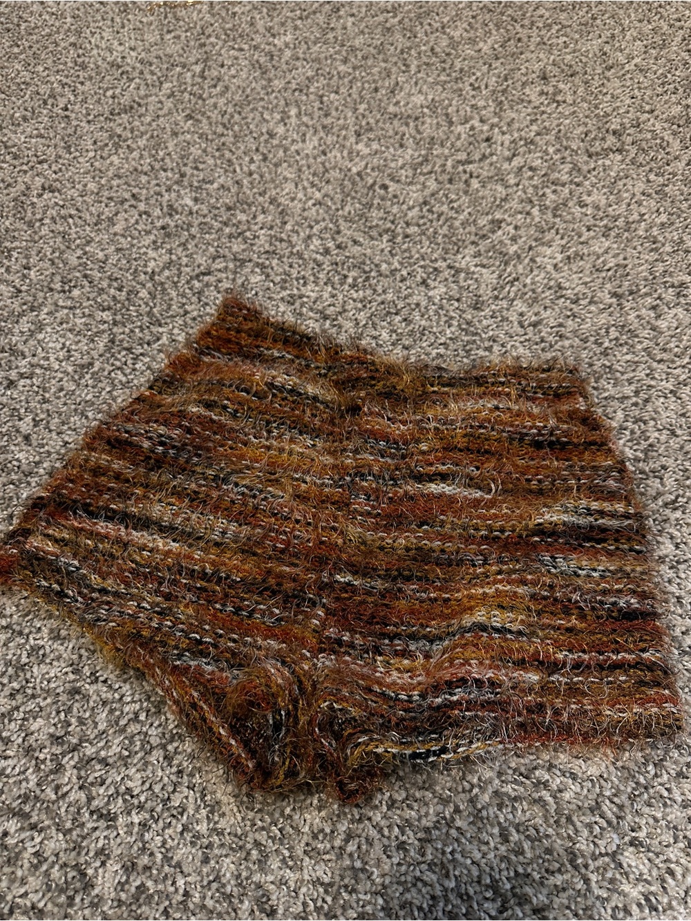 SHEIN Brown Multi-Striped High Waist Knit Shorts